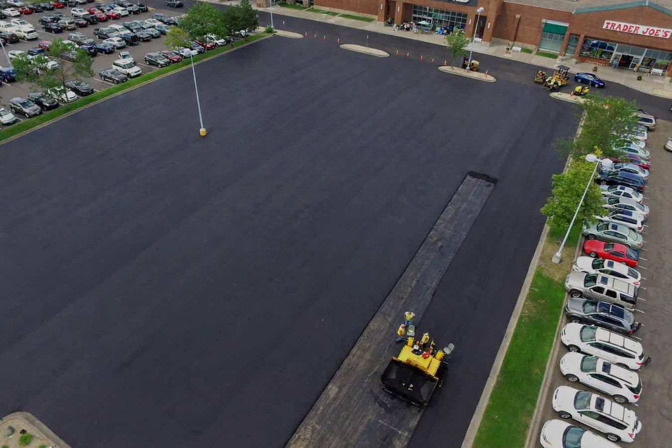 Concrete parking lot building
